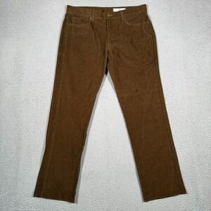 Peter Manning Pants Mens 34x30 Brown Corduroy 5 Pocket Straight Fit Preppy USA